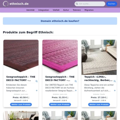 Screenshot ethnisch.de