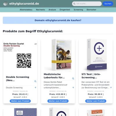 Screenshot ethylglucuronid.de