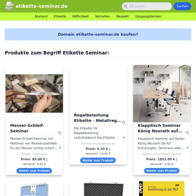 Screenshot etikette-seminar.de