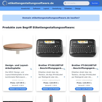 Screenshot etikettengestaltungssoftware.de