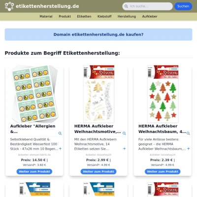 Screenshot etikettenherstellung.de