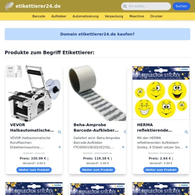 Screenshot etikettierer24.de