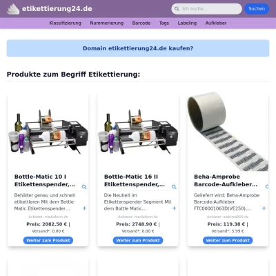 Screenshot etikettierung24.de