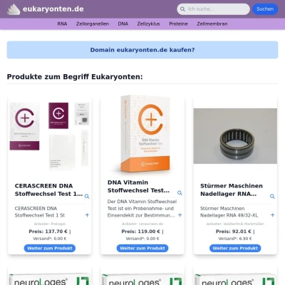 Screenshot eukaryonten.de