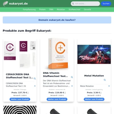 Screenshot eukaryot.de