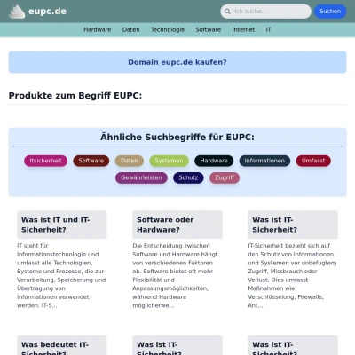 Screenshot eupc.de