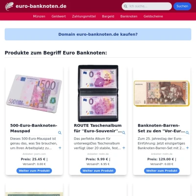 Screenshot euro-banknoten.de