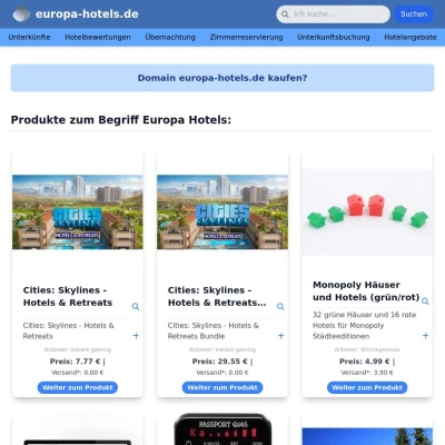 Screenshot europa-hotels.de