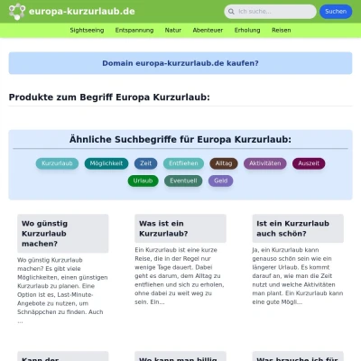 Screenshot europa-kurzurlaub.de