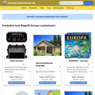 Screenshot europa-lastminute.de