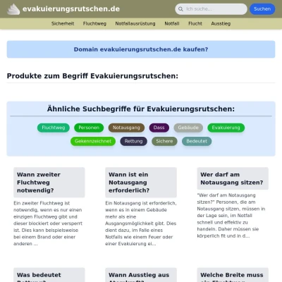 Screenshot evakuierungsrutschen.de