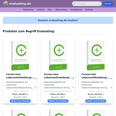 Screenshot evaluating.de