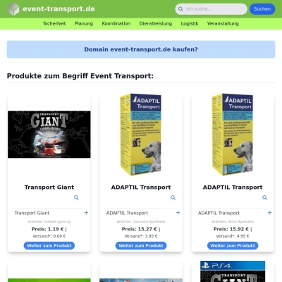 Screenshot event-transport.de