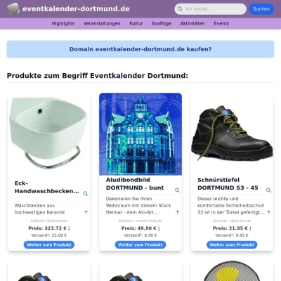 Screenshot eventkalender-dortmund.de
