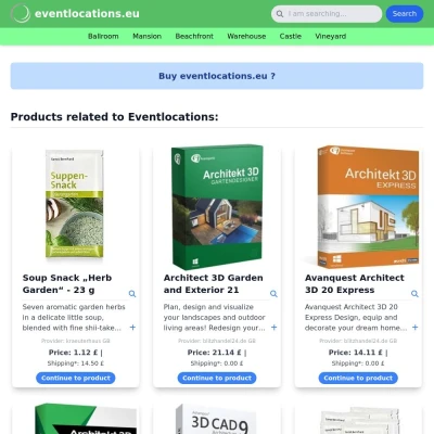 Screenshot eventlocations.eu