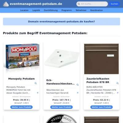 Screenshot eventmanagement-potsdam.de