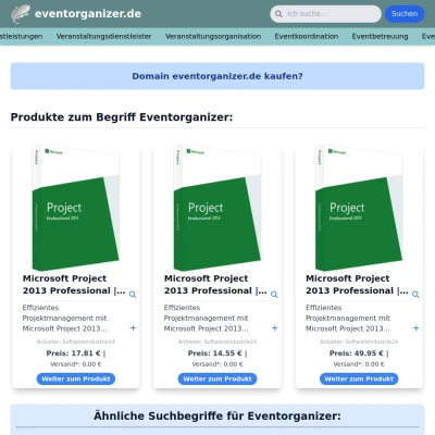 Screenshot eventorganizer.de