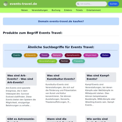 Screenshot events-travel.de