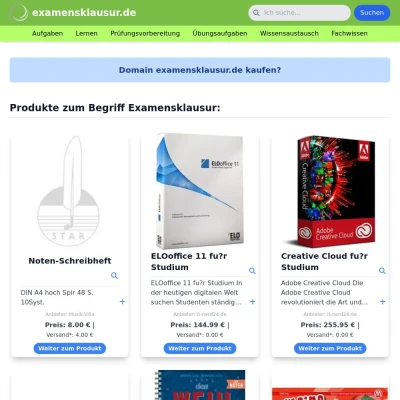 Screenshot examensklausur.de