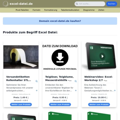 Screenshot excel-datei.de