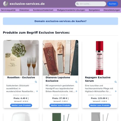 Screenshot exclusive-services.de