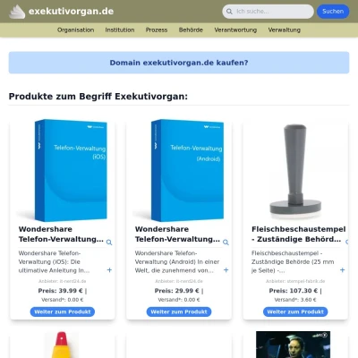 Screenshot exekutivorgan.de