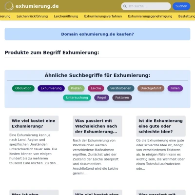 Screenshot exhumierung.de