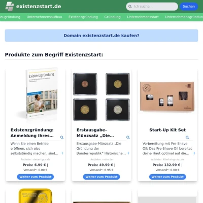 Screenshot existenzstart.de