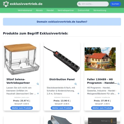 Screenshot exklusivvertrieb.de