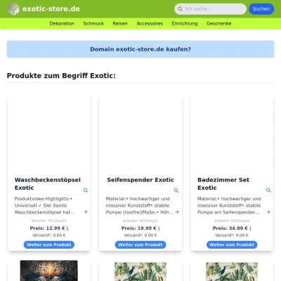 Screenshot exotic-store.de