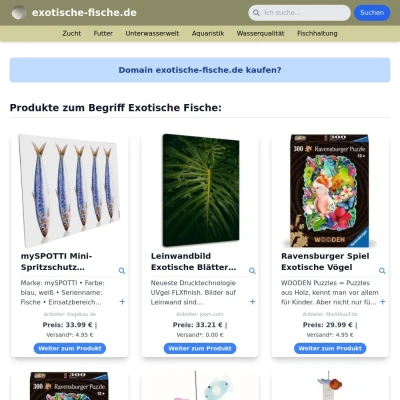 Screenshot exotische-fische.de