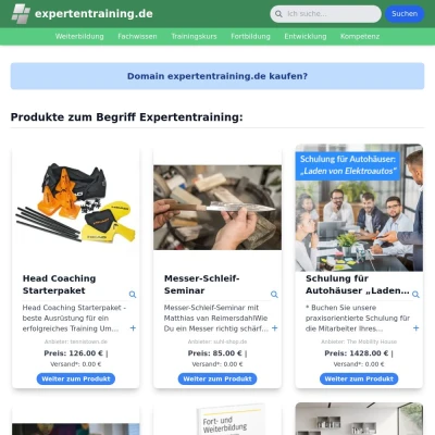 Screenshot expertentraining.de