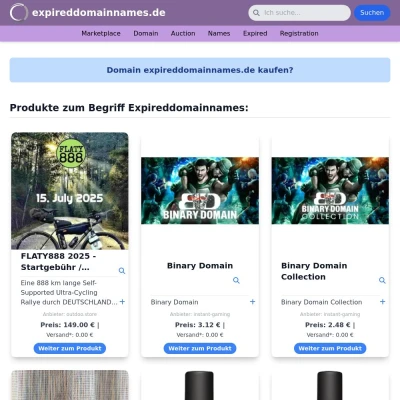 Screenshot expireddomainnames.de