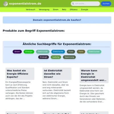 Screenshot exponentialstrom.de