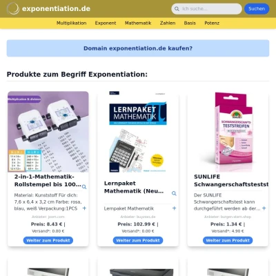 Screenshot exponentiation.de