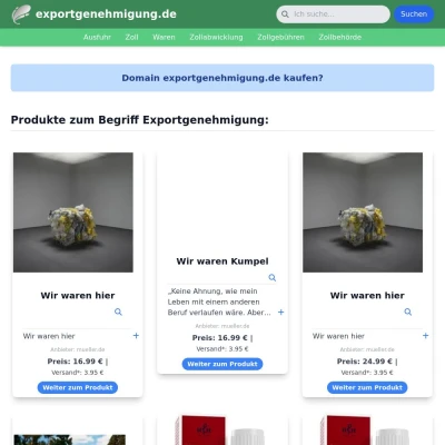 Screenshot exportgenehmigung.de