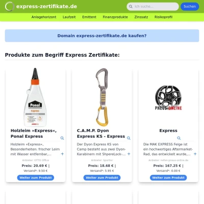 Screenshot express-zertifikate.de