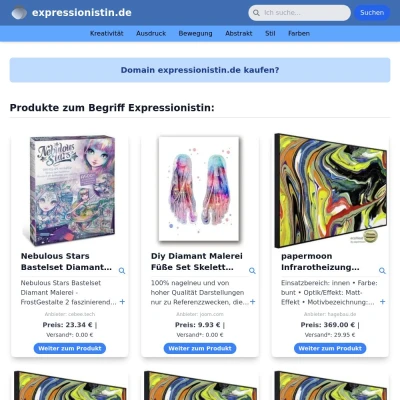 Screenshot expressionistin.de