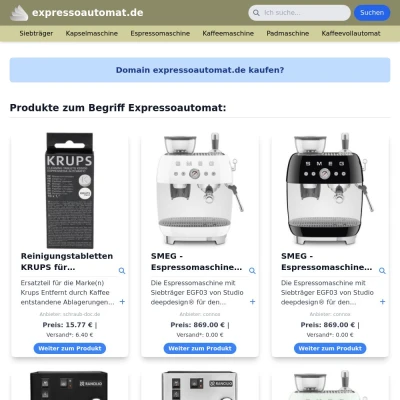 Screenshot expressoautomat.de