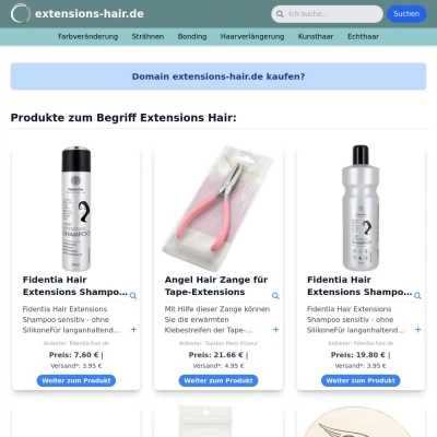 Screenshot extensions-hair.de