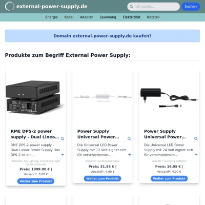 Screenshot external-power-supply.de