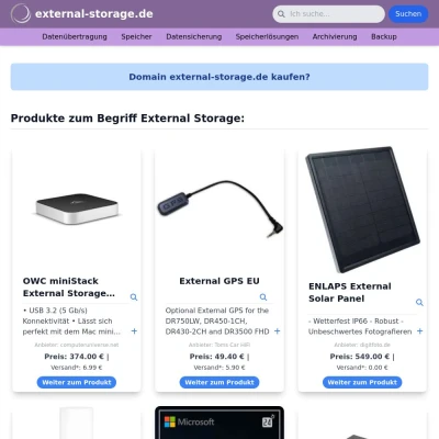 Screenshot external-storage.de