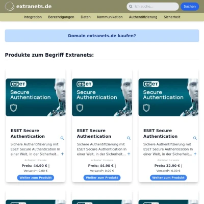 Screenshot extranets.de