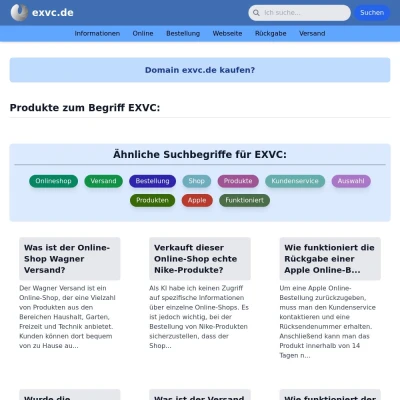 Screenshot exvc.de