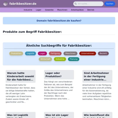 Screenshot fabrikbesitzer.de