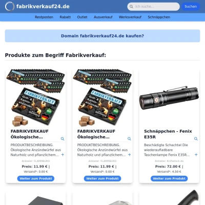 Screenshot fabrikverkauf24.de