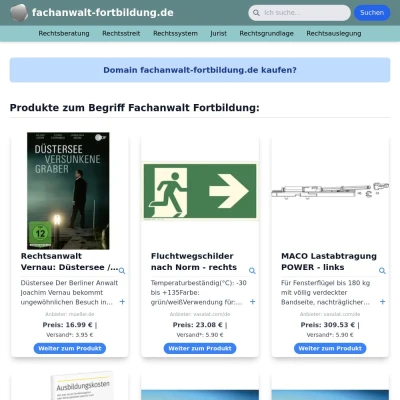 Screenshot fachanwalt-fortbildung.de