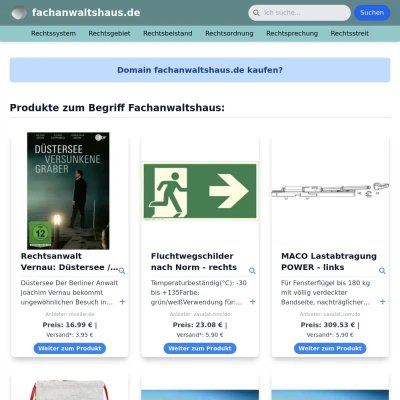 Screenshot fachanwaltshaus.de