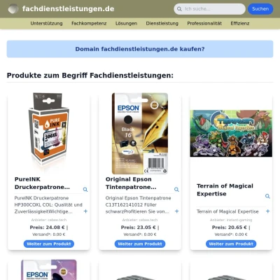 Screenshot fachdienstleistungen.de