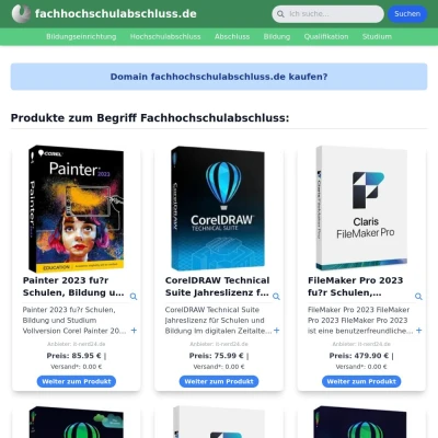 Screenshot fachhochschulabschluss.de